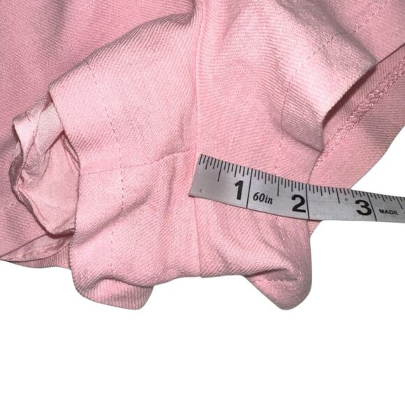 Lost + Wander Anthropologie Majorca Linen Blend Pink Short Sleeve Romper SMALL - Picture 9 of 10